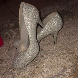 silver slippers (high heels)